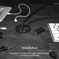 ICY BOX IB-HUB1403B hub & concentrator USB 3.0 (3.1 Gen 1) Type-A 5000 Mbit/s Antraciet - thumbnail