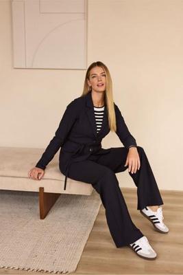 Studio Anneloes Lexie Bonded Trousers 94801 6900 Dark Blue