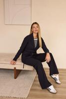 Studio Anneloes Lexie Bonded Trousers 94801 6900 Dark Blue - thumbnail