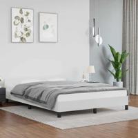 Bedframe met hoofdbord kunstleer wit 140x190 cm - thumbnail