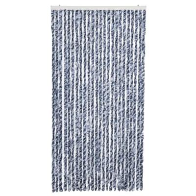 Vliegengordijn 100x220 cm chenille blauw, wit en zilver