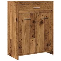 Badkamerkast 60x33x80 cm bewerkt hout oud houtkleurig - thumbnail