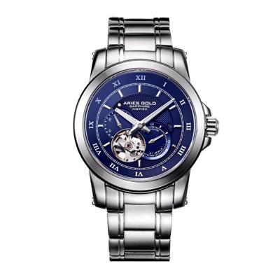 Aries Gold - Inspire "Forza" - Herenhorloge G 9001 S-BU (Zilver met blauw, stalen band)