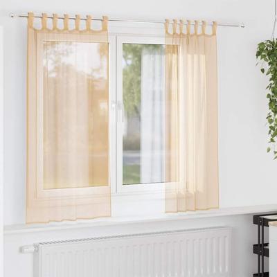 Gordijnen met lussen 2 st zand 140x175 cm zand