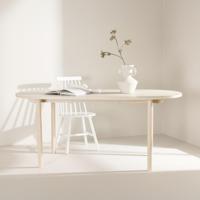 Nohr Ovale Eettafel 'Brandee' 180 x 90cm, kleur Whitewash - thumbnail