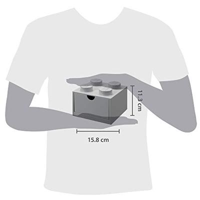 LEGO® Brick 4 Opbergbox Met Lade - Grijs