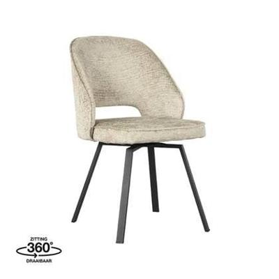 LABEL51 Eetkamerstoel Lewis - Beige - Elegance - Black Frame