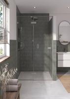 Saqu Parro Douchedeur 120x210 cm Geborsteld Grijs Helder Glas - thumbnail