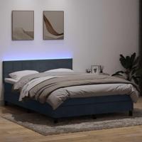 Boxspring met matras en LED fluweel donkergrijs 140x220 cm - thumbnail
