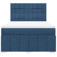 Boxspring met matras stof blauw 160x200 cm - thumbnail