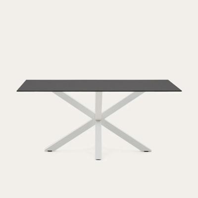 Kave Home Eettafel 'Argo' Glas, 160 x 90cm, kleur Zwart Kave Home Eettafel 'Argo' Glas, 160 x 90cm, kleur Zwart