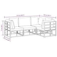 Tuinbankenset met kussen 4 pcs Zwart Aluminium - thumbnail