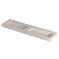 INK Pitch Wastafel keramische slab bak dubbel met drain en front en side skirts zonder kraangaten 180x45x9 Travertin mat - thumbnail
