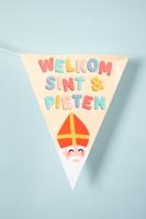Vlaggenlijn Welkom Sint & Piet Cartoon (6m) - thumbnail