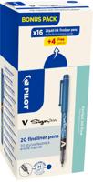 Pilot fineliner V-Sign Pen, doos van 16 + 4 stuks, blauw - thumbnail