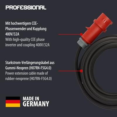 Brennenstuhl 1169390250 Stroom Verlengkabel 32 A Zwart 25 m H07RN-F 5G 4 mm²