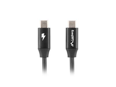 LANBERG USB-C-kabelstekker/stekker, 1 m, Quick Charge 4.0, zwart