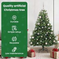 Kunstkerstboom met 150 LED met standaard Groen 150 cm PE en PVC - thumbnail