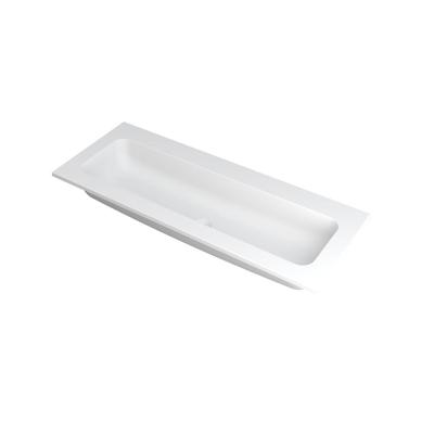 INK Faktor Wastafel Polystone Centraal Zonder Kraangat - 1200x450x15 mm - Mat Wit