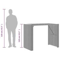 Tuinbartafel acaciahouten blad 145x80x110 cm poly rattan zwart - thumbnail