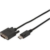 Digitus DB-340301-020-S DisplayPort-kabel DisplayPort / DVI Adapterkabel DisplayPort-stekker, DVI-D 24+1-polige stekker 2.00 m Zwart Rond, Afgeschermd - thumbnail
