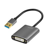 LogiLink UA0232 USB / DVI Adapter [1x USB 3.2 Gen 1 stekker A (USB 3.0) - 1x DVI-bus 24+5-polig] Zwart 10.00 cm - thumbnail