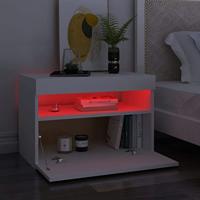 Nachtkastjes 2 st LED-verlichting 60x35x40 cm bewerkt hout wit - thumbnail