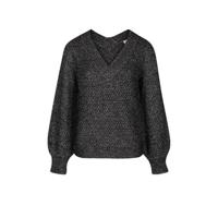 Morgan gemêleerde grofgebreide trui grijs met zilver - thumbnail