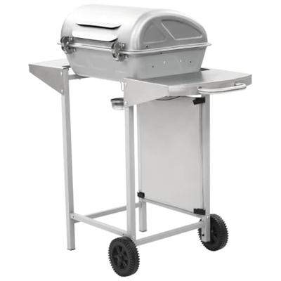 VidaXL Gasbarbecue en grill met 2 kookzones roestvrij staal zilver