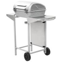 VidaXL Gasbarbecue en grill met 2 kookzones roestvrij staal zilver - thumbnail