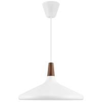 Hanglamp wit en hout &apos;Nori 39&apos; E27 fitting 390mm DFTP - thumbnail