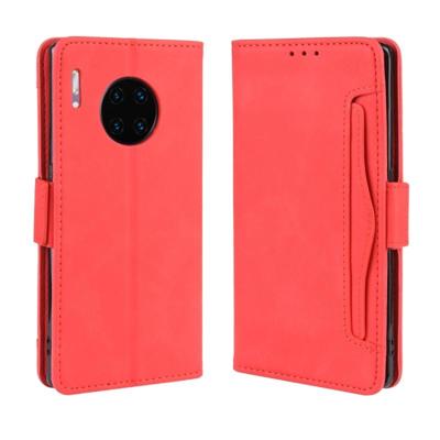 Portemonnee stijl huid voelen kalf patroon lederen draagtas voor Huawei mate 30 Pro met aparte kaartsleuf (rood)