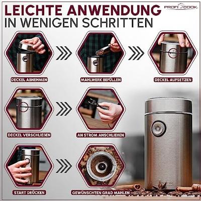 Profi Cook PC-KSW 1216 501216 Koffiemolen RVS Slagmessen