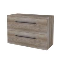 Badmeubelset BWS Salt 100x46cm Met Grepen 2 Lades Met Afdekplaat Scotch Oak - thumbnail