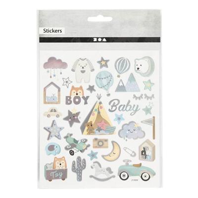 Creativ Company Stickers, baby boy, vel 15x16,5 cm, ca. 32 stuk, 1 vel