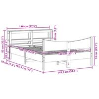 Bedframe met hoofdbord massief grenenhout wasbruin 140x190 cm - thumbnail
