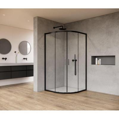 Marenza Casus Douchecabine - 80x80x200cm - kwartrond - helder glas - profiel - mat zwart SAO2142-MB80x80