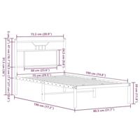 Bedframe zonder matras hout sonoma eikenkleurig 75x190 cm - thumbnail