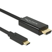 Delock 85290 Kabel USB Type-C male > HDMI male (DP Alt Mode) 4K 60 Hz 1 m zwart - thumbnail