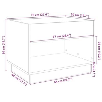 Salontafel met Infinity LED 70x50x50 cm zwart