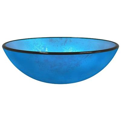 VidaXL Wasbak 42x14 cm gehard glas blauw VidaXL Wasbak 42x14 cm gehard glas blauw
