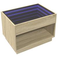 Salontafel met Infinity LED 70x50x50 cm sonoma eikenkleurig - thumbnail