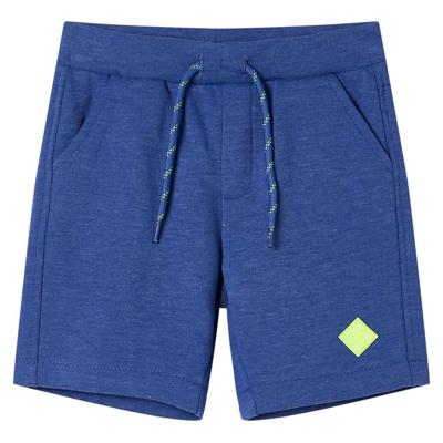 Kindershorts met trekkoord 92 gemleerd blauw