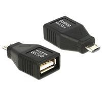 Delock 65549 Adapter USB Micro B male > USB 2.0 female OTG volledig afgedekt - thumbnail