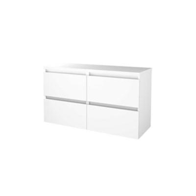 Basic-Line Start 46 Badkamermeubelset - 120 x 46 cm - Greeploos - 4 Lades - Wastafelblad - Ice White