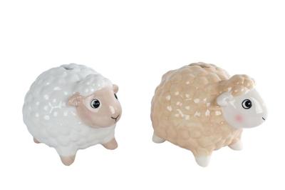 Spaarpot Sheep wit/beige a2 aardew 12x10x9cm Spaarpot Sheep wit/beige a2 aardew 12x10x9cm