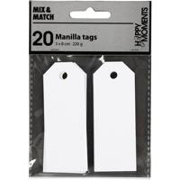 Creativ Company Manilla-labels, afm 3x8 cm, 220 gr, wit, 20 stuk/ 1 doos - thumbnail