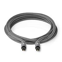 Optische Audiokabel | TosLink Male | TosLink Male | 5.00 m | Rond | Gevlochten | Gun Metal Grijs | Cover Window Box - thumbnail