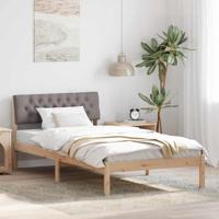 Bedframe Bruin en taupe 100 x 200 cm Massief grenenhout - thumbnail