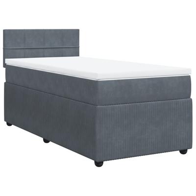 Boxspring met matras fluweel donkergrijs 120x190 cm